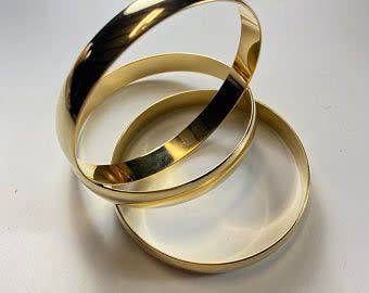 3 X 9CT GOLD BANGLES @ 31.4 GRAMS